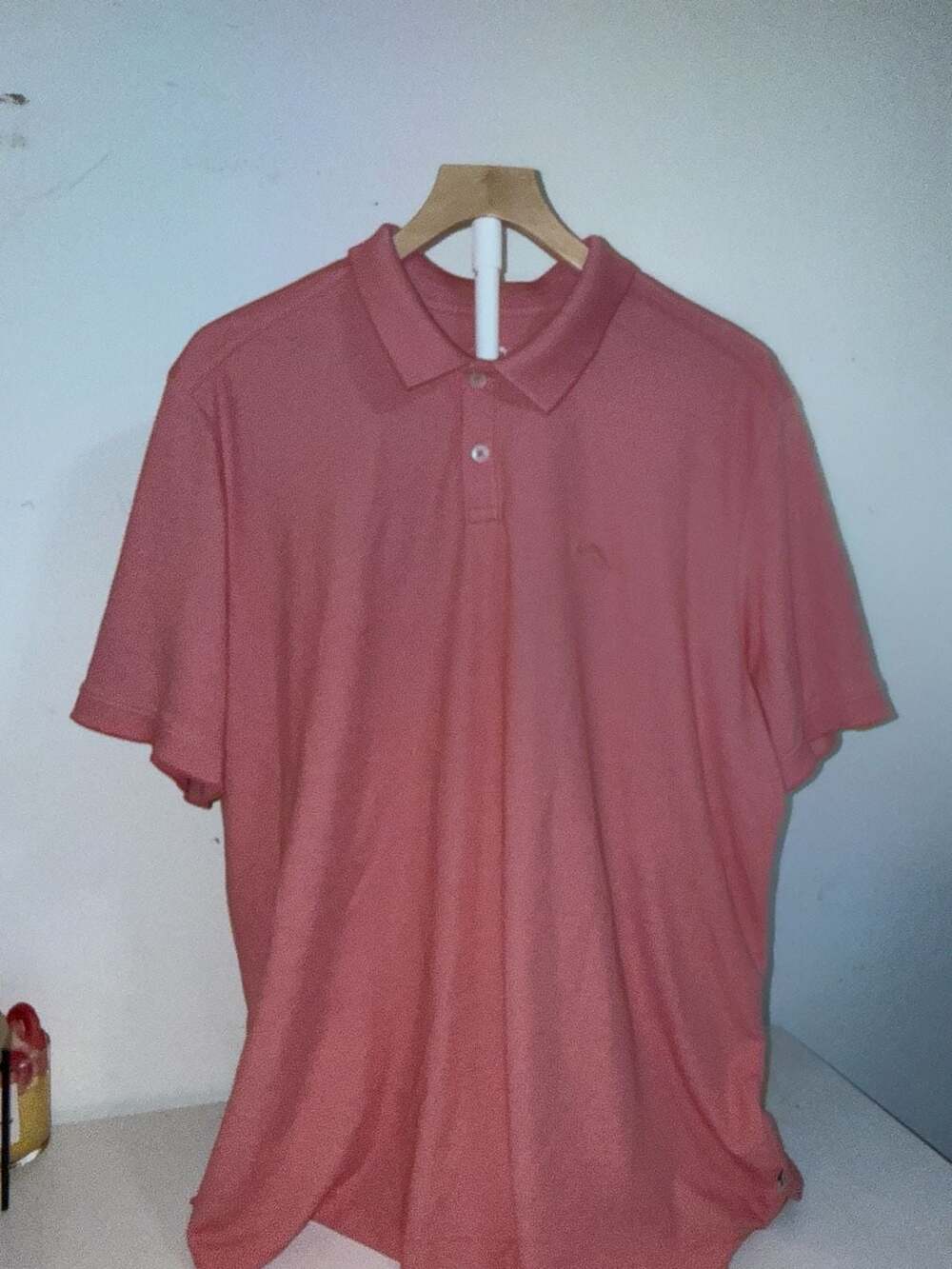 Tommy Bahama Emfielder Piqué Polo Shirt Coral Pink Size XL